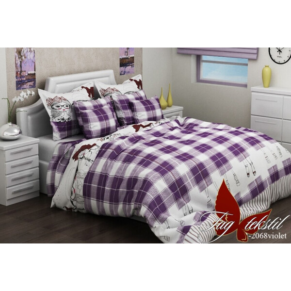 

Постельное белье (КПБ R2068 violet) ТМ TAG 150х215 см