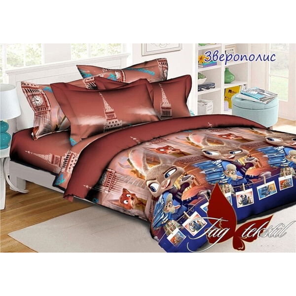 

Постельное белье (Зверополис) ТМ TAG 150х215 см