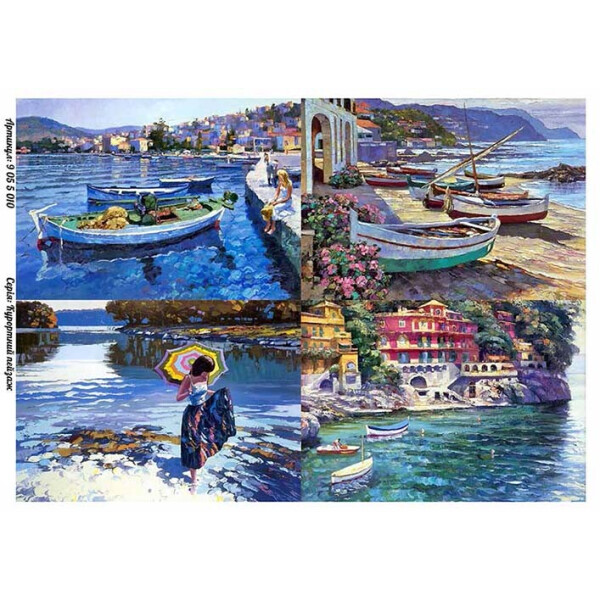 

Бумага для декупажа Alizarin 20 х 30 см Курортный пейзаж (9055010)