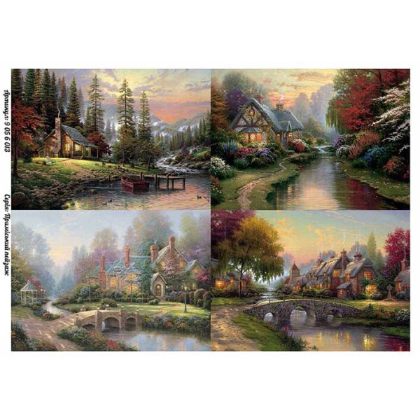 

Бумага для декупажа Alizarin 20 х 30 см Домики (9056013)