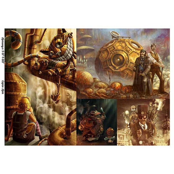

Бумага для декупажа Alizarin 20 х 30 см Steampunk (9074007)