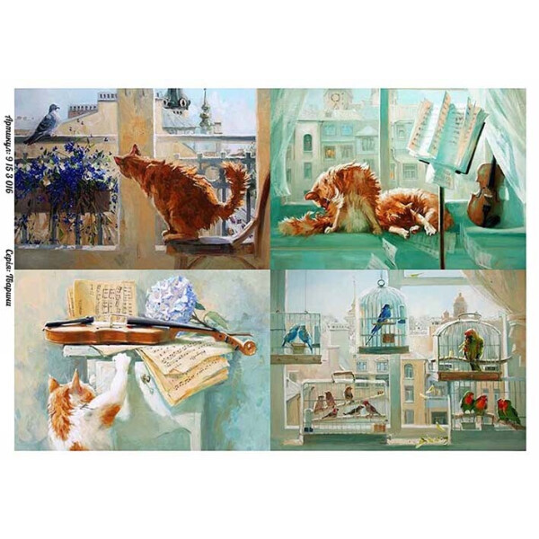 

Бумага для декупажа Alizarin 20 х 30 см Кошки (9153016)