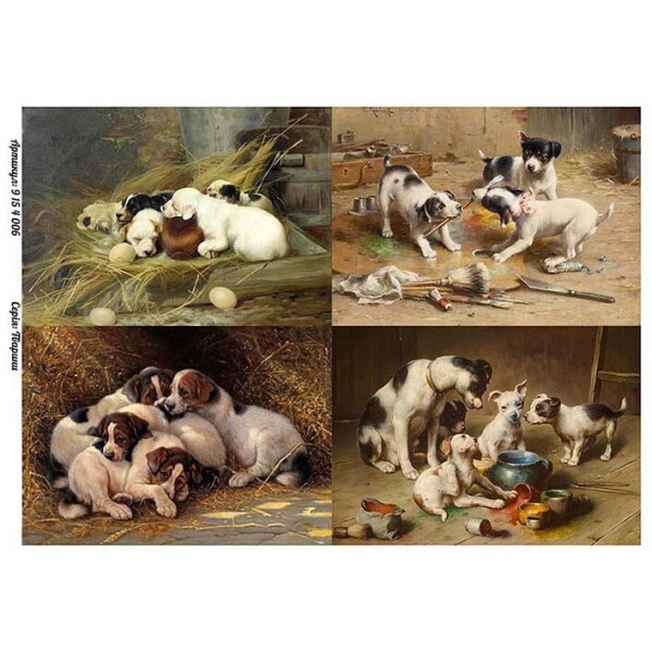 

Бумага для декупажа Alizarin 20 х 30 см Собаки (9154006)
