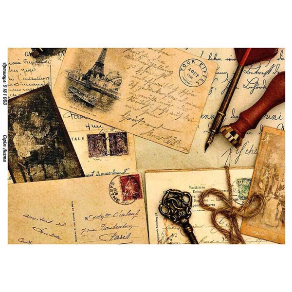 

Бумага для декупажа Alizarin 20 х 30 см Письма и карты (9181003)