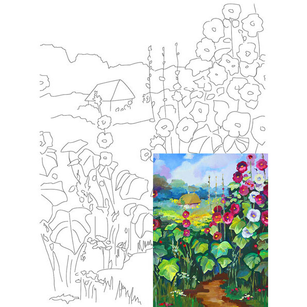 

Холст на картоне Rosa с контуром Пейзаж № 17 30 x 40 см (GPA283817)