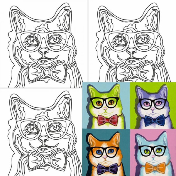 

Холст на картоне Rosa с контуром Pop Art Cat 30 x 30 см (GPA284305)