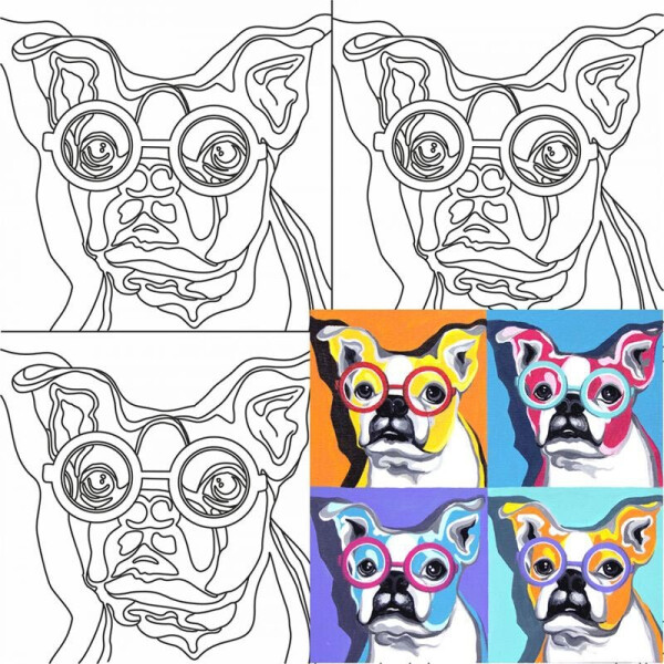 

Холст на картоне Rosa с контуром Pop Art Dog 30 x 30 см (GPA284306)