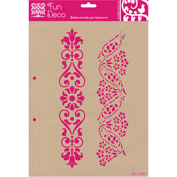 

Трафарет многоразовый самоклеющийся Fun Deco Бордюр 30 х 21 см (FD-L-007)