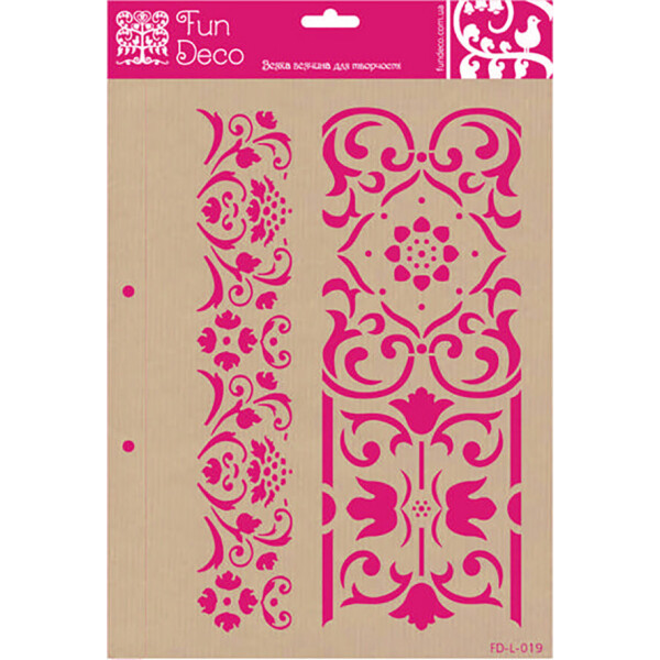 

Трафарет многоразовый самоклеющийся Fun Deco Бордюры 30 х 21 см (FD-L-019)