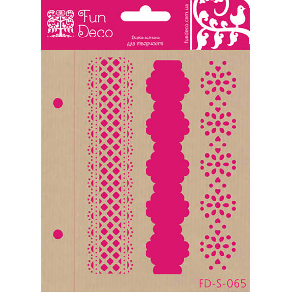 

Трафарет многоразовый самоклеющийся Fun Deco Бордюры 10 х 15 см (FD-S-065)