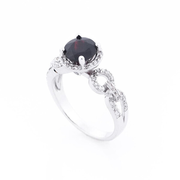 

Серебряное кольцо GS (пироп, фианиты)