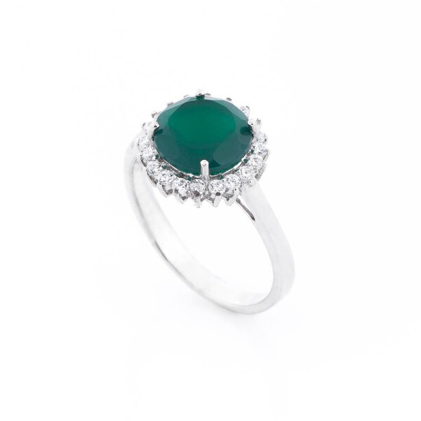 

Серебряное кольцо GS (хризопраз, фианиты)