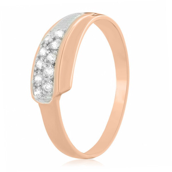 Серебряное кольцо позолоченное с фианитом К3Ф/019 - 16,5