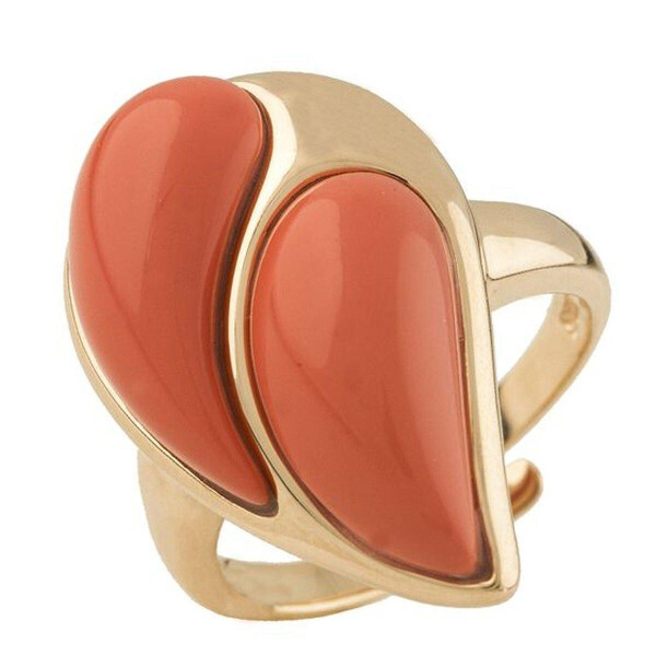 

Серебряное кольцо GS с кораллом (1285862) 17.5 размер