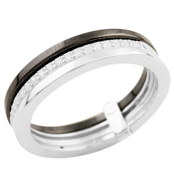 

Серебряное кольцо GS с керамикой (1523841) 18 размер
