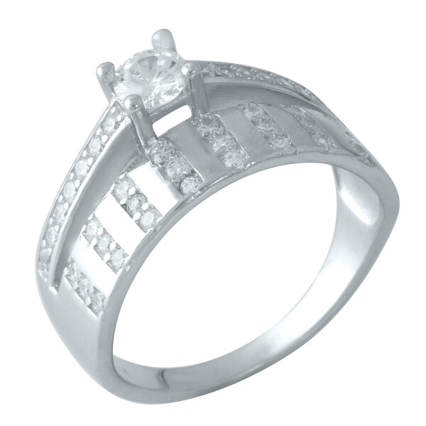Акція на Серебряное кольцо GS с фианитами (0828459) 17 размер від Allo UA
