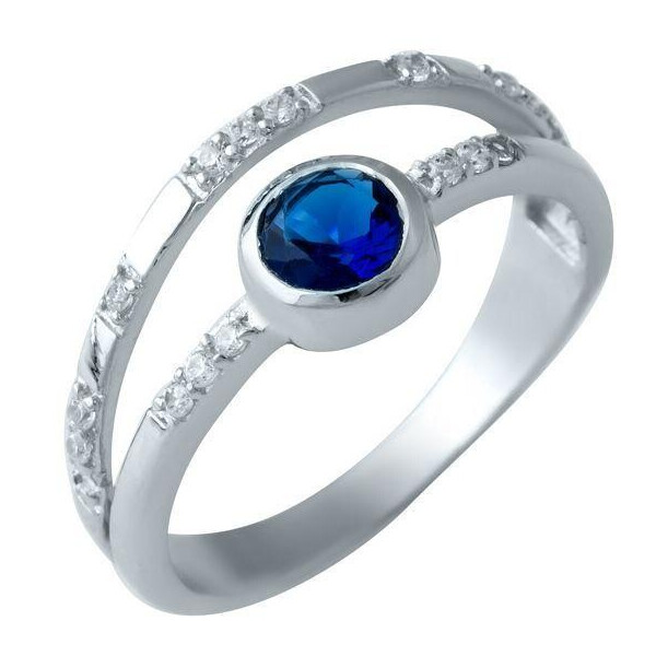 

Серебряное кольцо GS с сапфиром nano (1917329) 16 размер