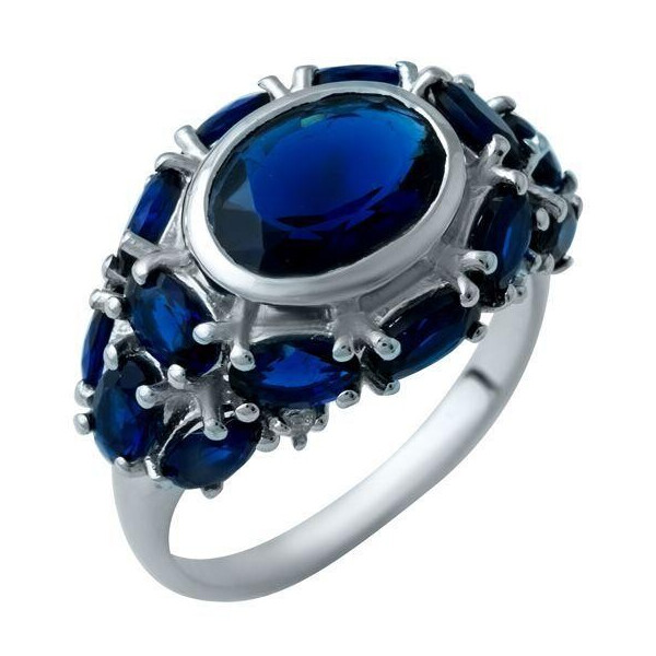 

Серебряное кольцо GS с сапфиром nano (1933138) 17 размер