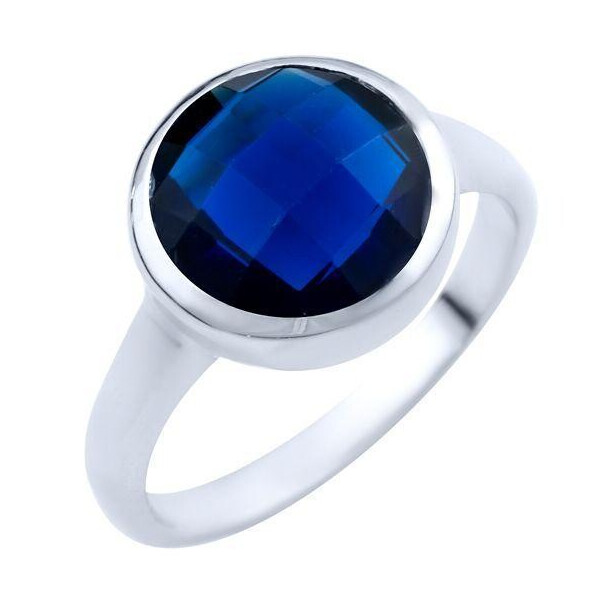 

Серебряное кольцо GS с сапфиром nano (1825358) 17 размер