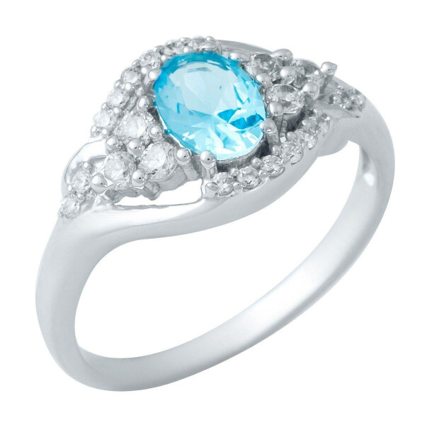 

Серебряное кольцо GS с аквамарином nano (1948828) 18 размер