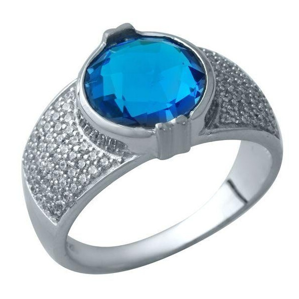 

Серебряное кольцо GS с аквамарином nano (1934135) 17.5 размер