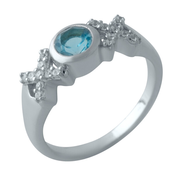 

Серебряное кольцо GS с аквамарином nano (2012481) 18 размер 3.09, 17