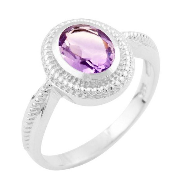 

Серебряное кольцо GS с натуральным аметистом (1634196) 18.5 размер