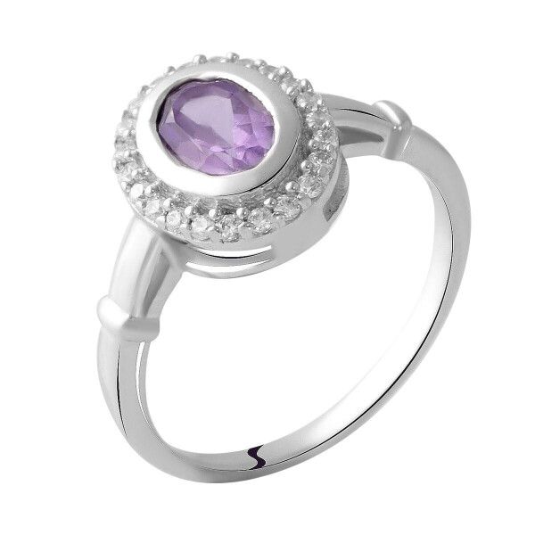 

Серебряное кольцо GS с натуральным аметистом (2048732) 18 размер