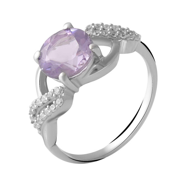 

Серебряное кольцо GS с натуральным аметистом (2048831) 17.5 размер