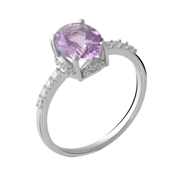 

Серебряное кольцо GS с натуральным аметистом (2048930) 18 размер