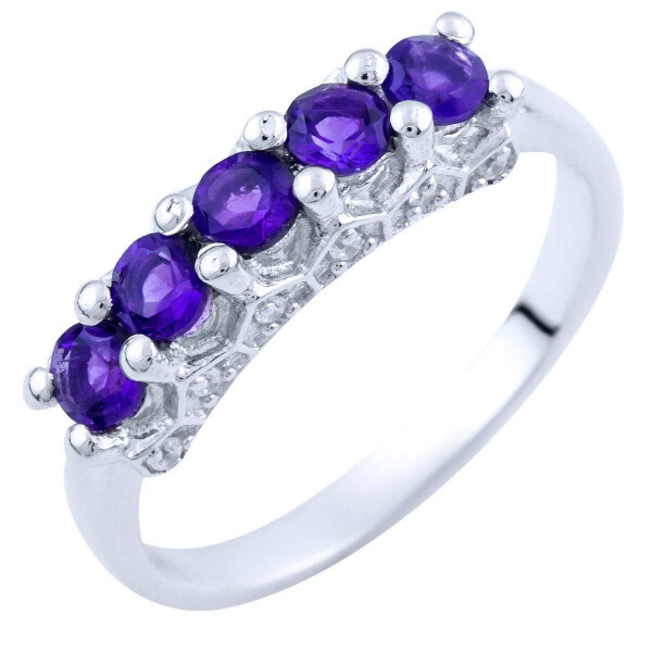 

Серебряное кольцо GS с натуральным аметистом (1838266) 17.5 размер