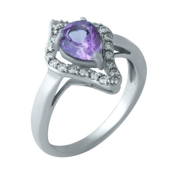 

Серебряное кольцо GS с натуральным аметистом (0839288) 18 размер