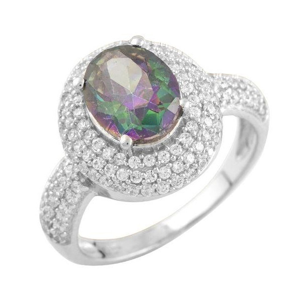 

Серебряное кольцо GS с натуральным мистик топазом (0868318) 18.5 размер