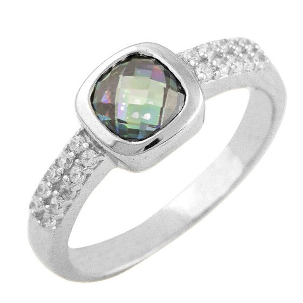 

Серебряное кольцо GS с натуральным мистик топазом (0868455) 17 размер