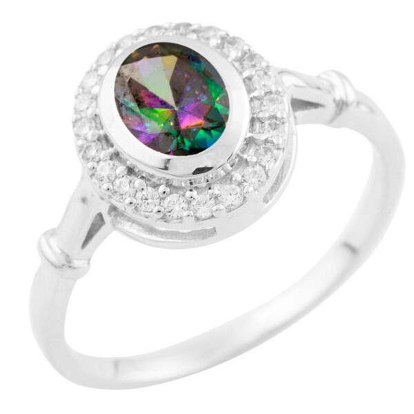 

Серебряное кольцо GS с натуральным мистик топазом (1515808) 17 размер
