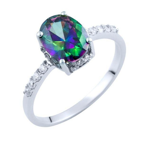 

Серебряное кольцо GS с натуральным мистик топазом (1734339) 17 размер
