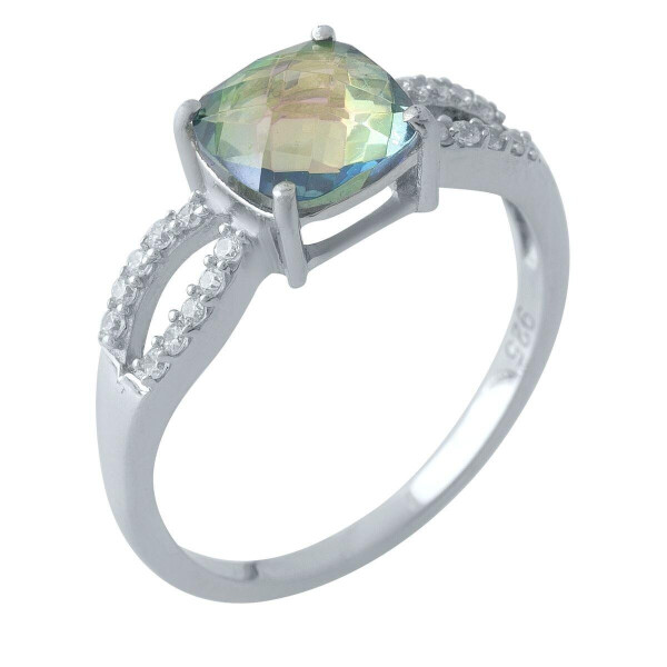 

Серебряное кольцо GS с натуральным мистик топазом (1972359) 17.5 размер