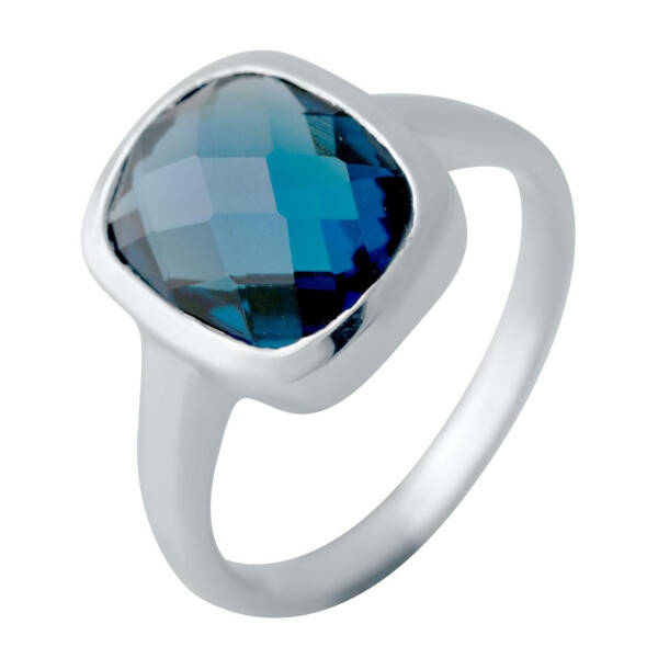 Акція на Серебряное кольцо GS с натуральным топазом Лондон Блю (2043294) 17 размер від Allo UA