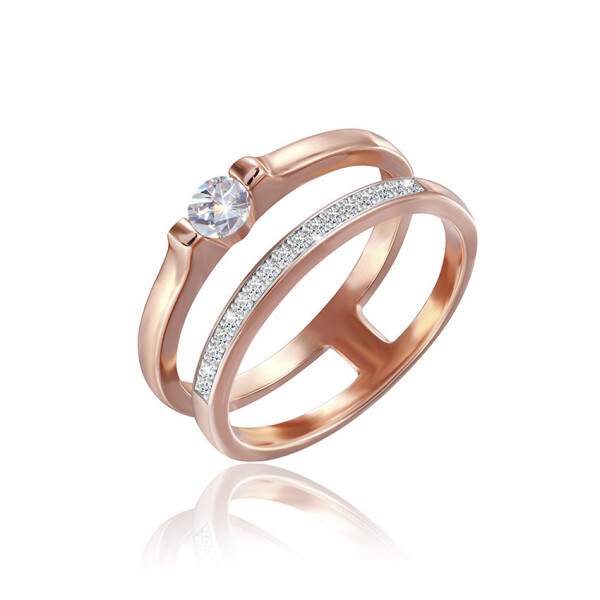 

Серебрянное кольцо в позолоте - К3Ф/249-18,5