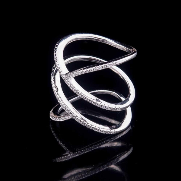 

Серебряное кольцо GS с фианитами