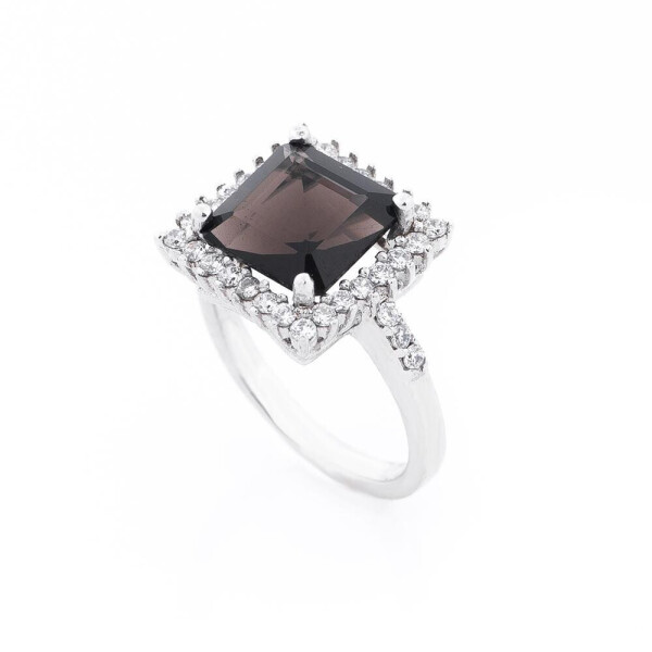 

Серебряное кольцо GS с дымчатым топазом