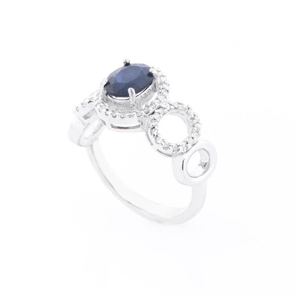 

Серебряное кольцо GS (синий сапфир, фианиты)