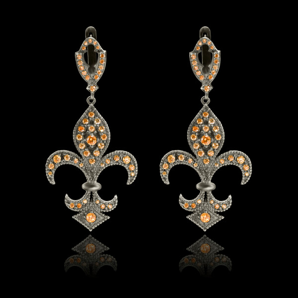 

Серьги из серебра GS с фианитом "Изящная 1 "