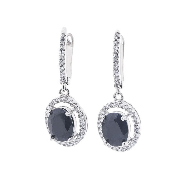 

Серьги серебряные GS (сапфир, фианиты)