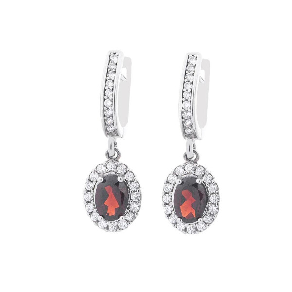 

Серебряные Серьги GS (альмандин, фианиты)