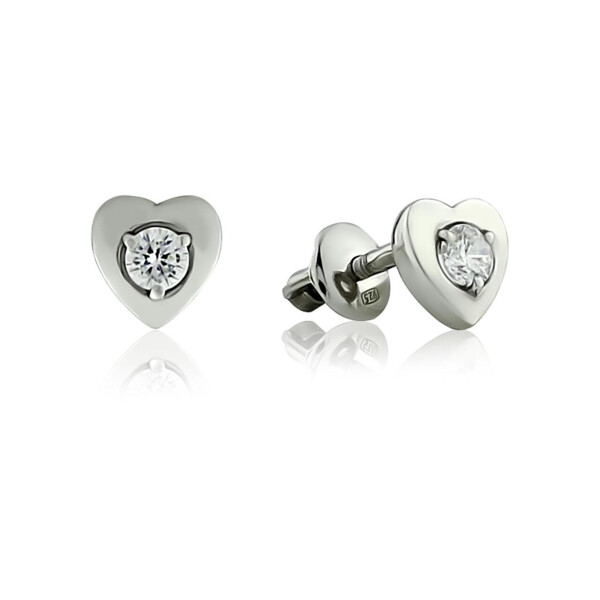 

Серебряные серьги гвоздики-пуссеты GS сердечки с фианитом 2297-1p-cz