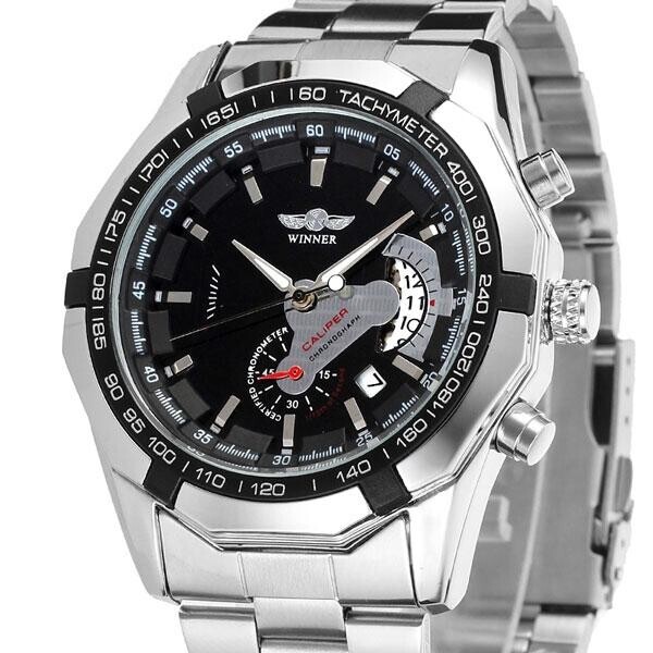 

Winner Мужские классические механические часы Winner Titanium Silver 1038