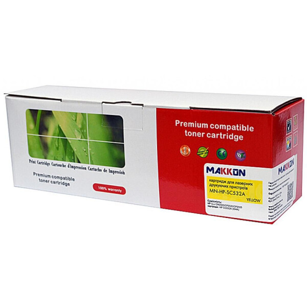 

Картридж Makkon HP CLJ CC532A (304A) (SC532A) 2.8k yellow (MN-HP-SC532A)