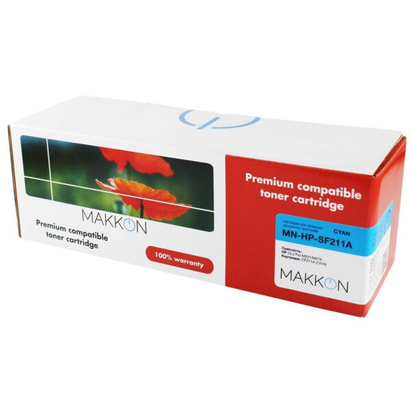 

Картридж Makkon HP CLJP CF211A (131A) (SF211A) 1.5k cyan (MN-HP-SF211A)