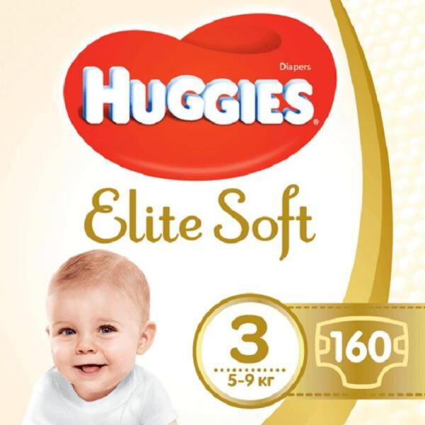 

Подгузники Huggies Elite Soft 3 (5-9 кг) 160 шт (5029054566213)